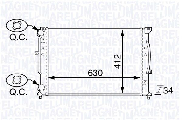 MAGNETI MARELLI Jäähdytin,moottorin jäähdytys 350213144100